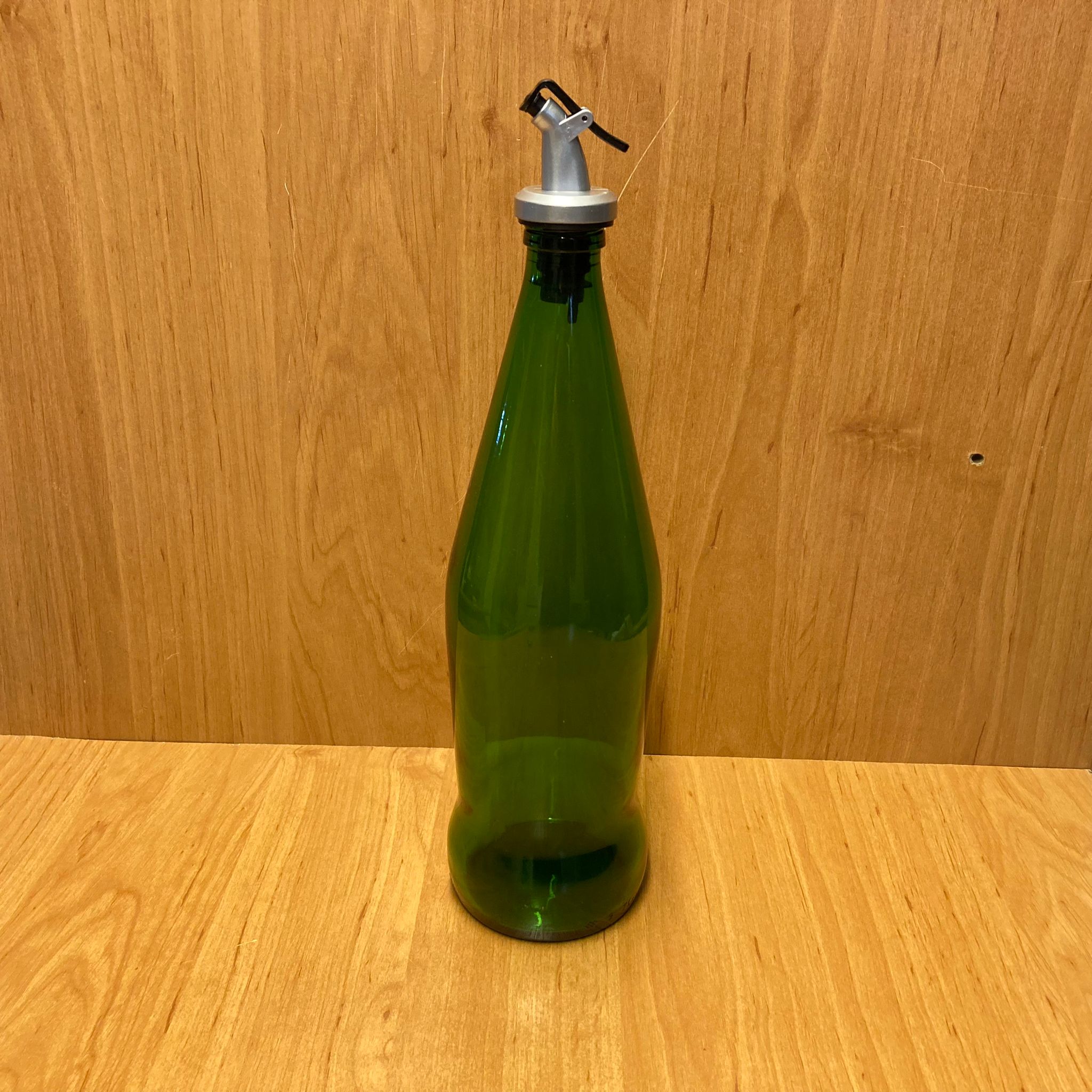 750 Cc Yeşil Yağdanlık Şişesi - 750 Ml Cam Yağlık Sirkelik Şişe - Gri Akıtıcılı Damlatmaz Yağlık/ Sirkelik