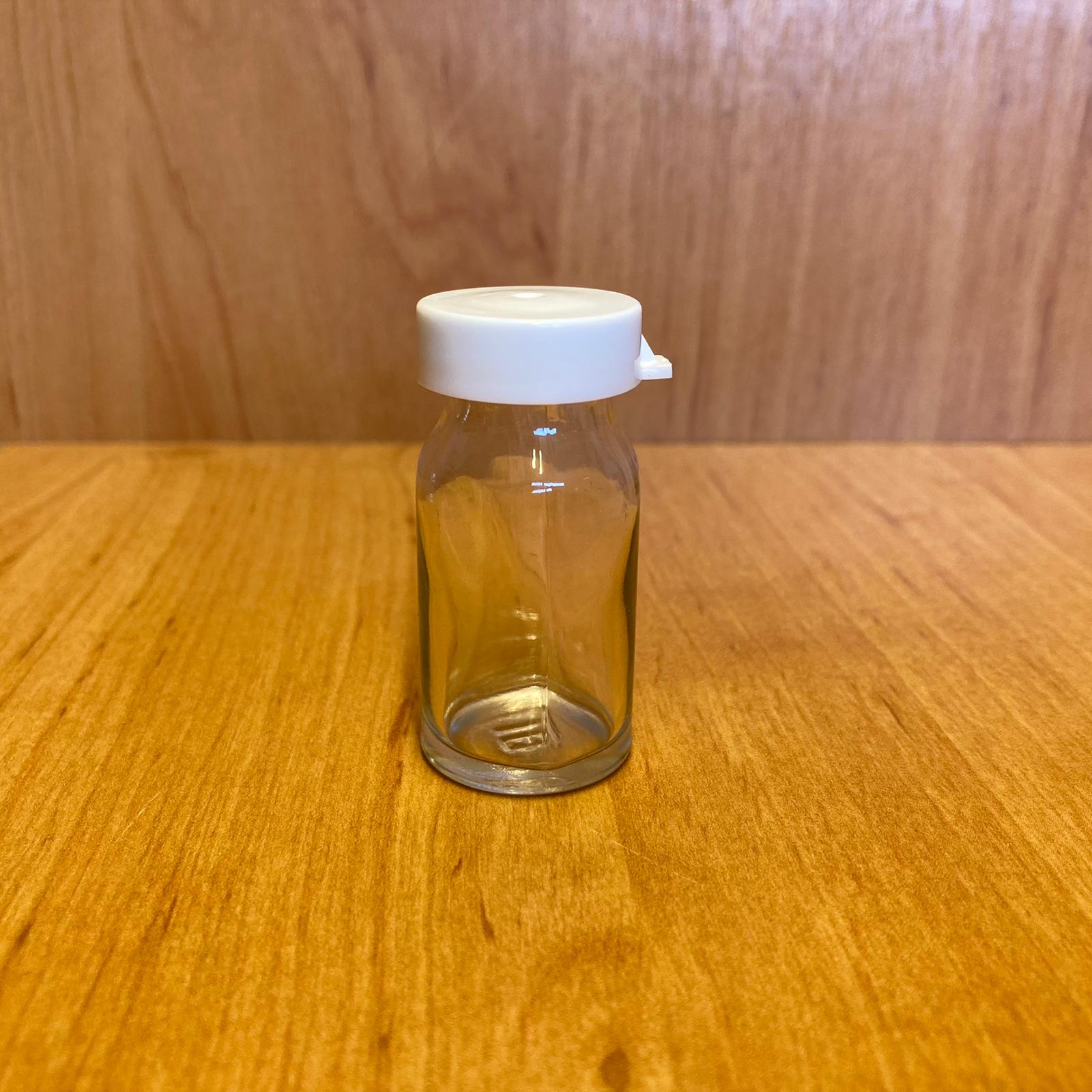 8 Cc Flakon Penisilin Şişesi - Beyaz Kapaklı - 8 Ml Kapaklı Cam Şişe -Sızdırmaz- Elle Kapanır