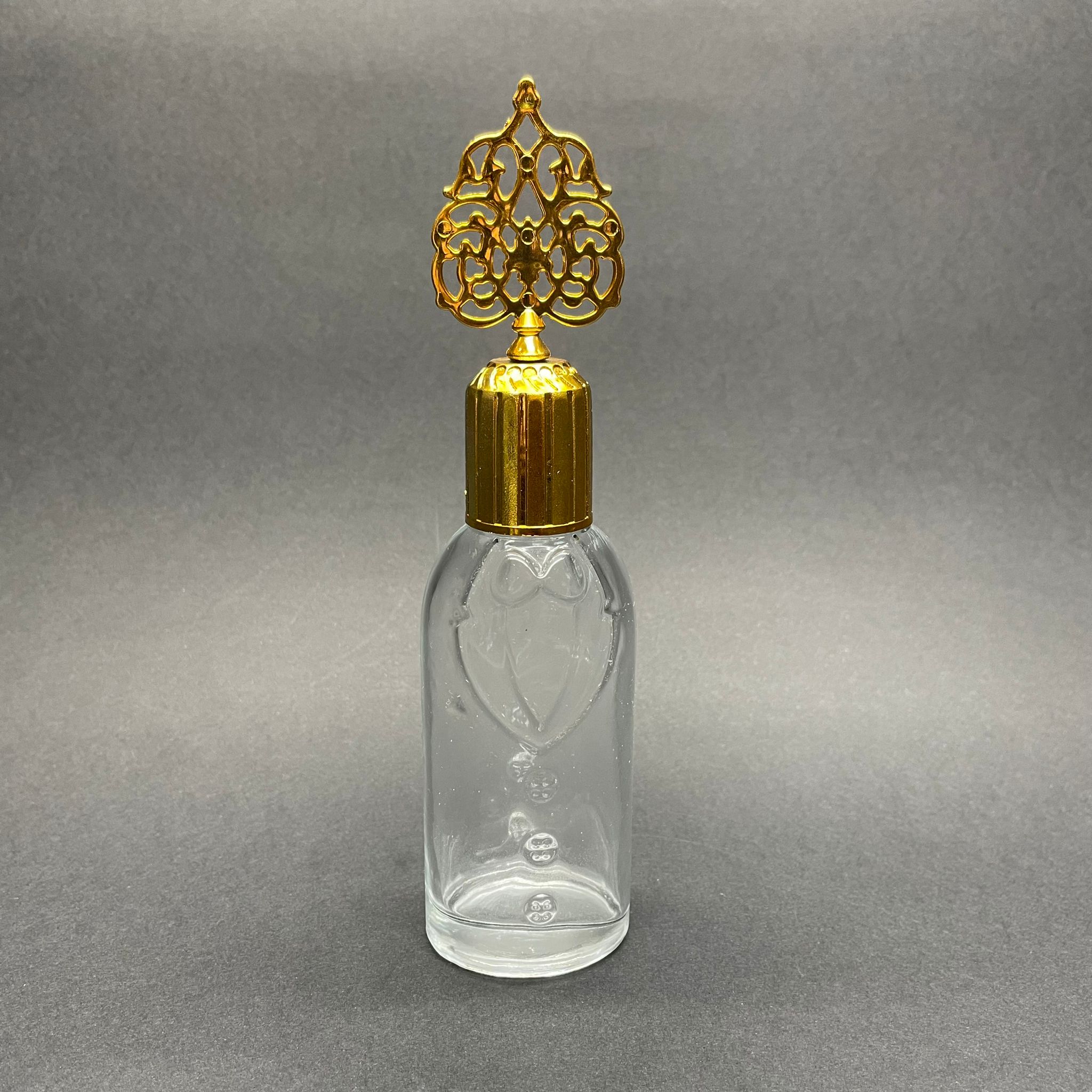 80 Cc Cam Kolonya Şişesi -  Damat Şişe - Gold Osmanlı Kapaklı + Plastik Tıpalı