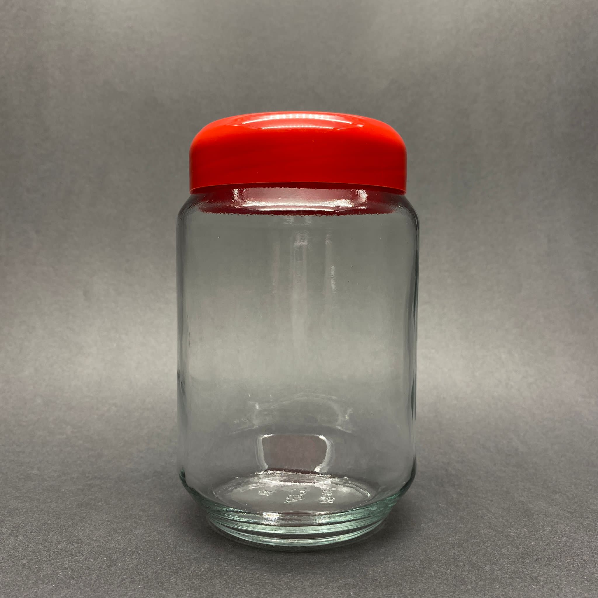 815 Cc Cam Kavanoz - Kırmızı Plastik Kapaklı - 815 Ml Cam Kavonoz
