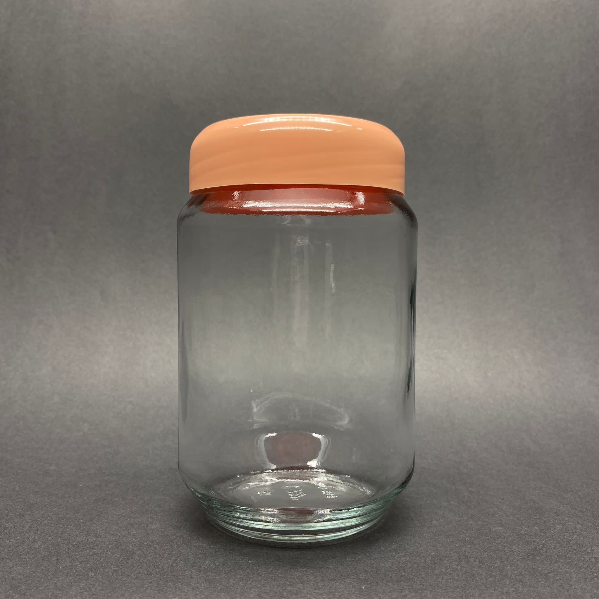 815 Cc Cam Kavanoz - Pembe Plastik Kapaklı - 815 Ml Cam Kavonoz