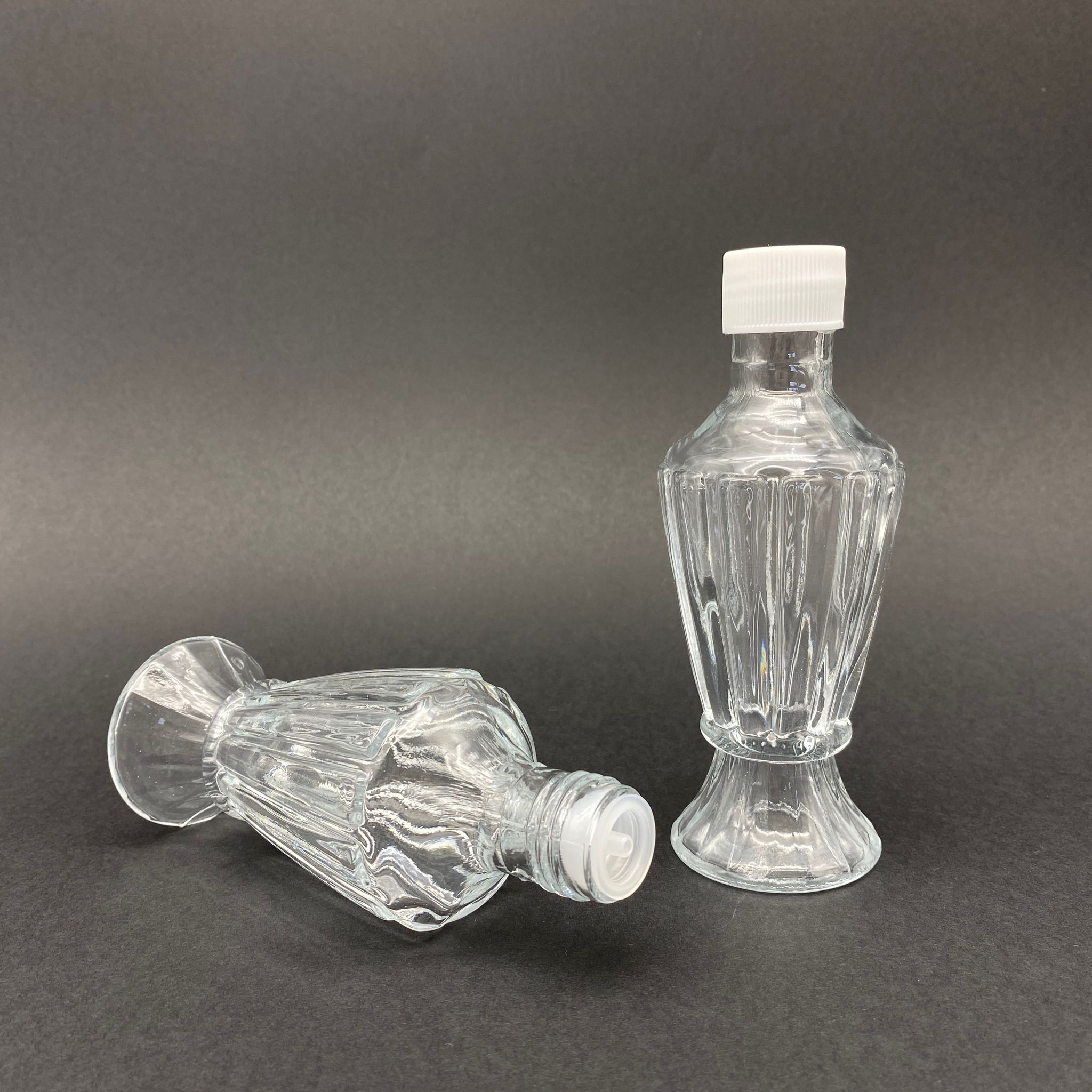 90 Cc Hürrem Vazo Şişe - Beyaz Kapaklı - Kolonya Tıpalı - 90 Ml Hürrem Vazo Model Cam Kolonya Şişesi