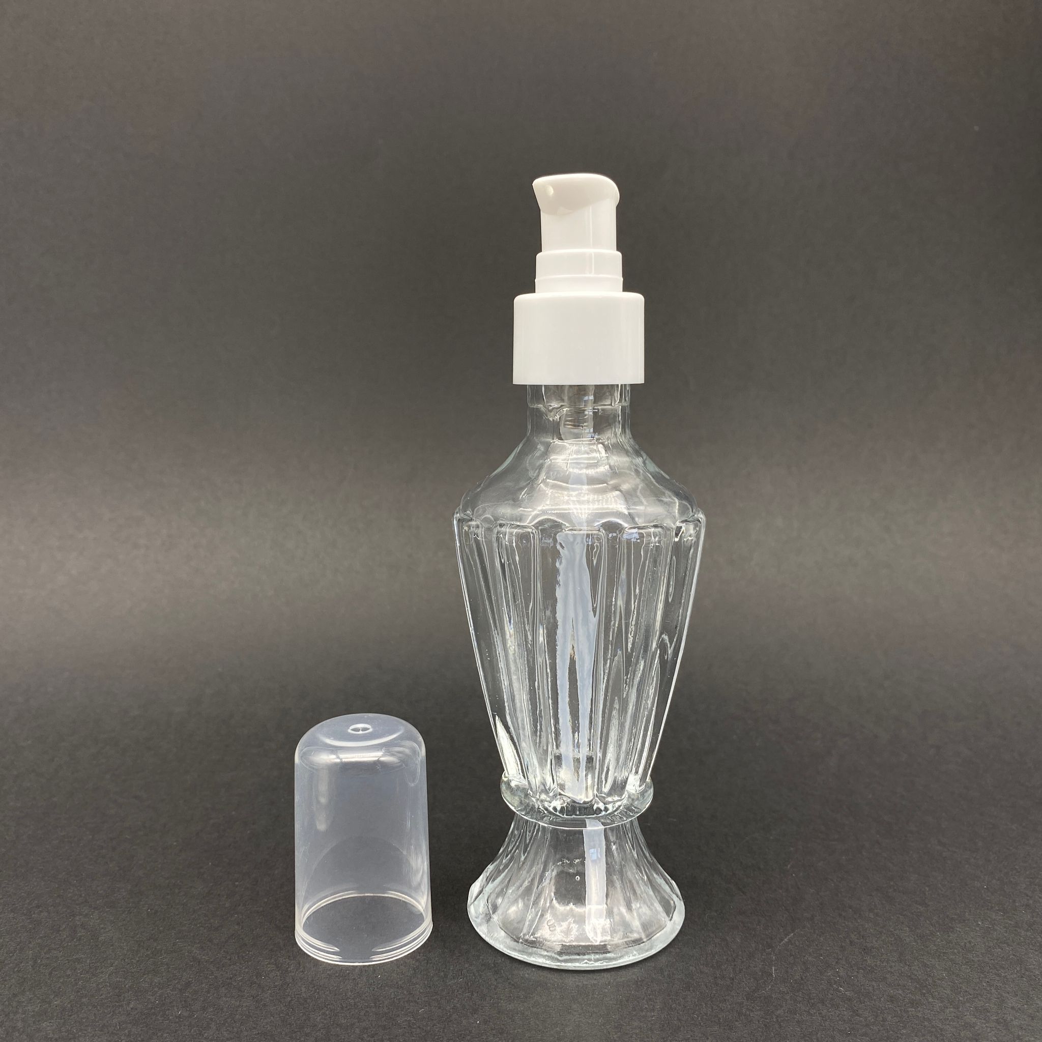 90 Cc Hürrem Vazo Şişe - Beyaz Losyon Pompalı - 90 Ml Hürrem Vazo Model Cam Pompalı Şişe