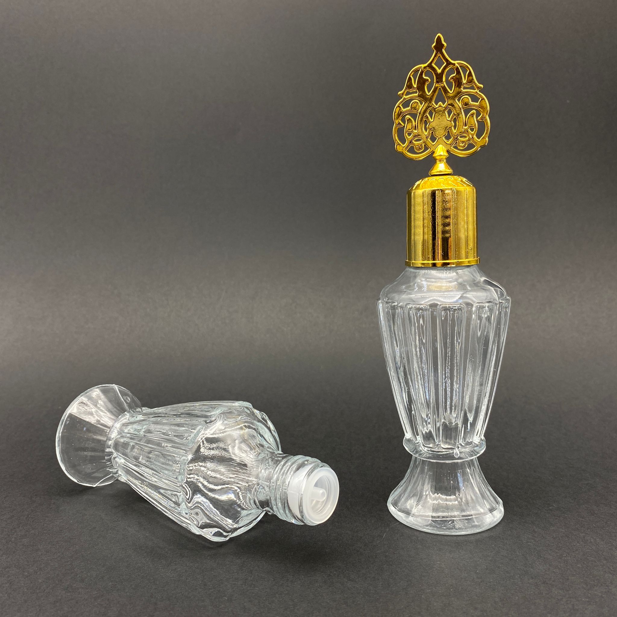 90 Cc Hürrem Vazo Şişe - Gold Osmanlı Kapaklı - Kolonya Tıpalı - 90 Ml Hürrem Vazo Model Cam Kolonya Şişesi