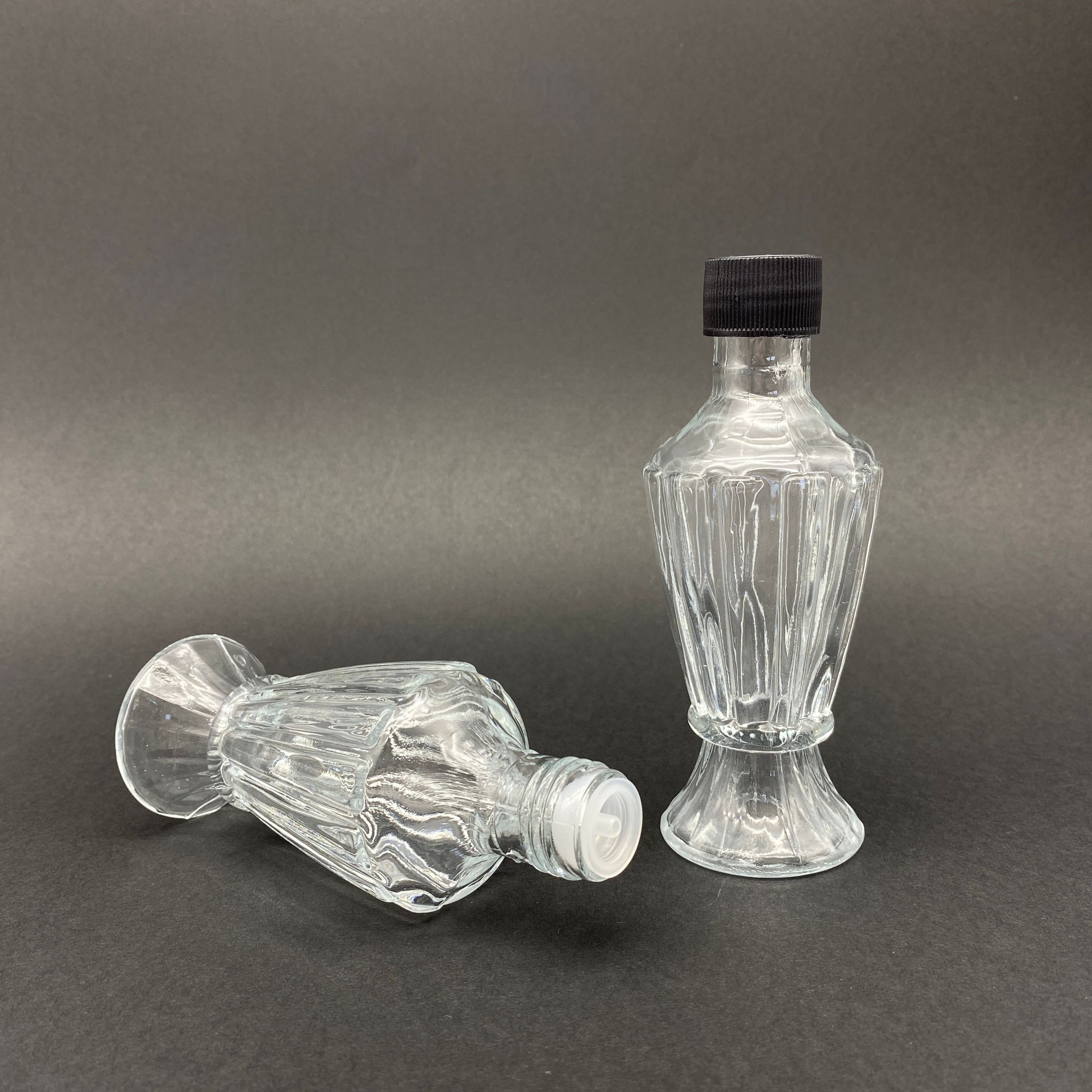 90 Cc Hürrem Vazo Şişe - Siyah Kapaklı - Kolonya Tıpalı - 90 Ml Hürrem Vazo Model Cam Kolonya Şişesi