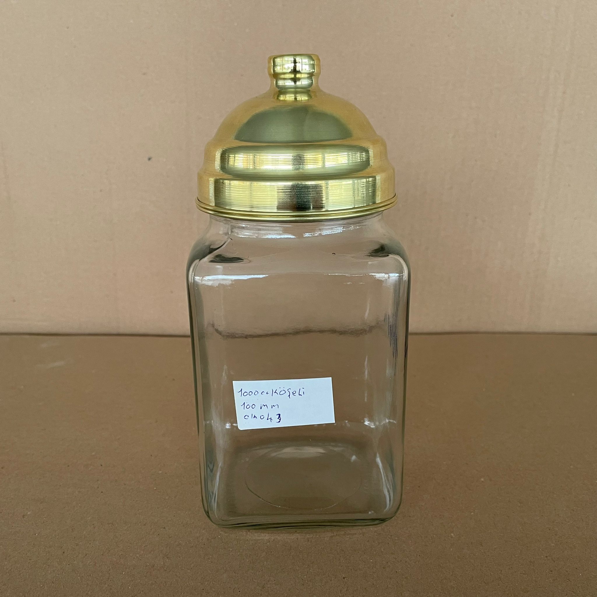 Aktar, Bakkaliye, Teşhir İçin Nostalji Pirinç Kapaklı Cam Kavanoz - 1000 Ml