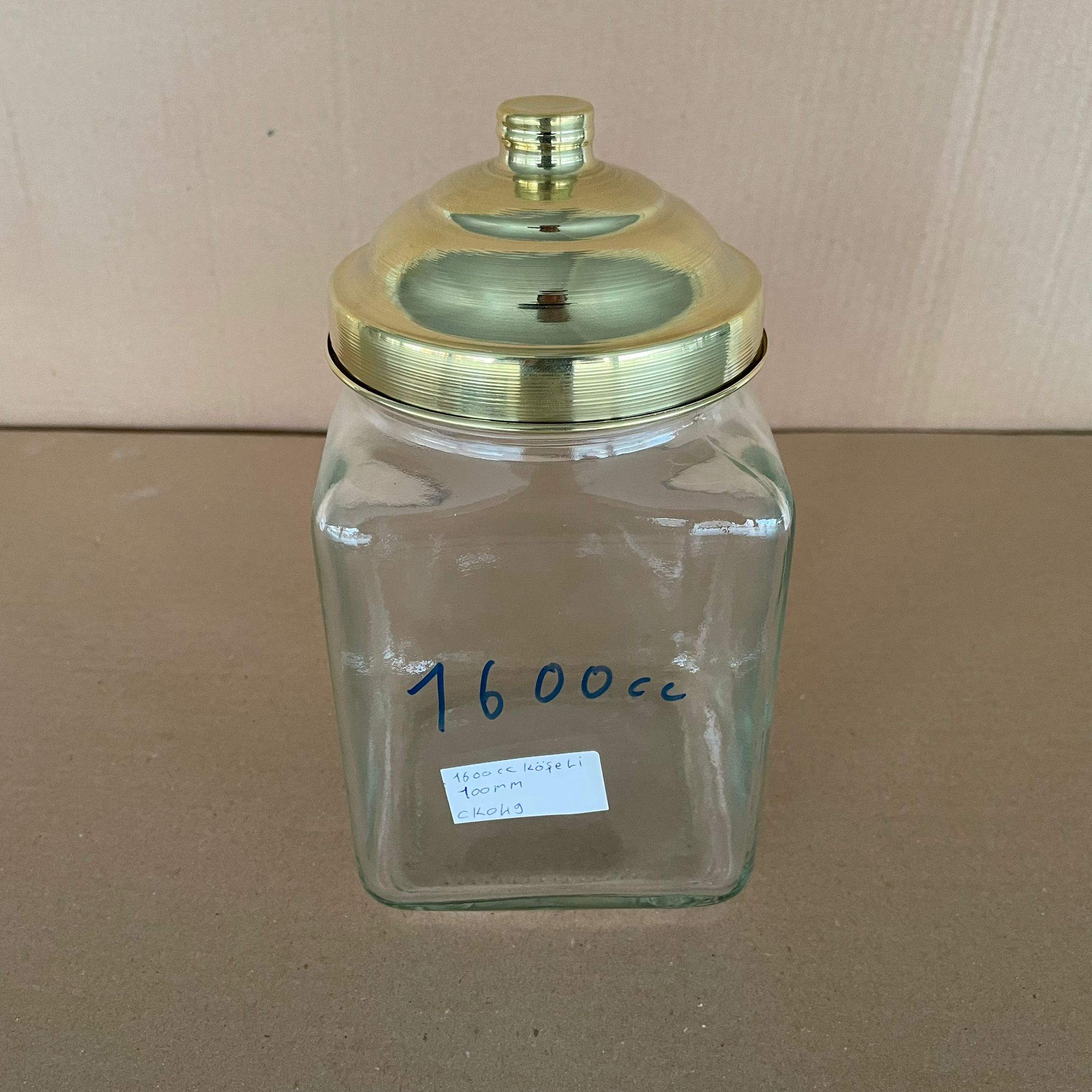 Aktar, Bakkaliye, Teşhir İçin Nostalji Pirinç Kapaklı Cam Kavanoz - 1600 Ml