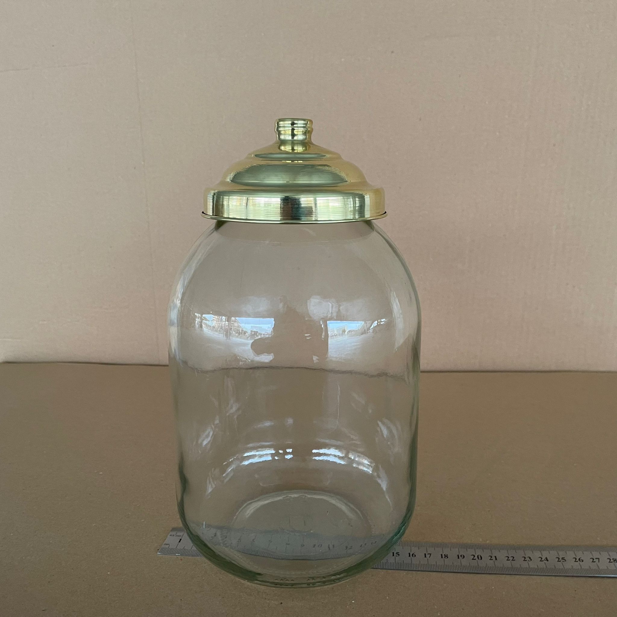Aktar, Bakkaliye, Teşhir İçin Nostalji Pirinç Kapaklı Cam Kavanoz - 3000 Ml