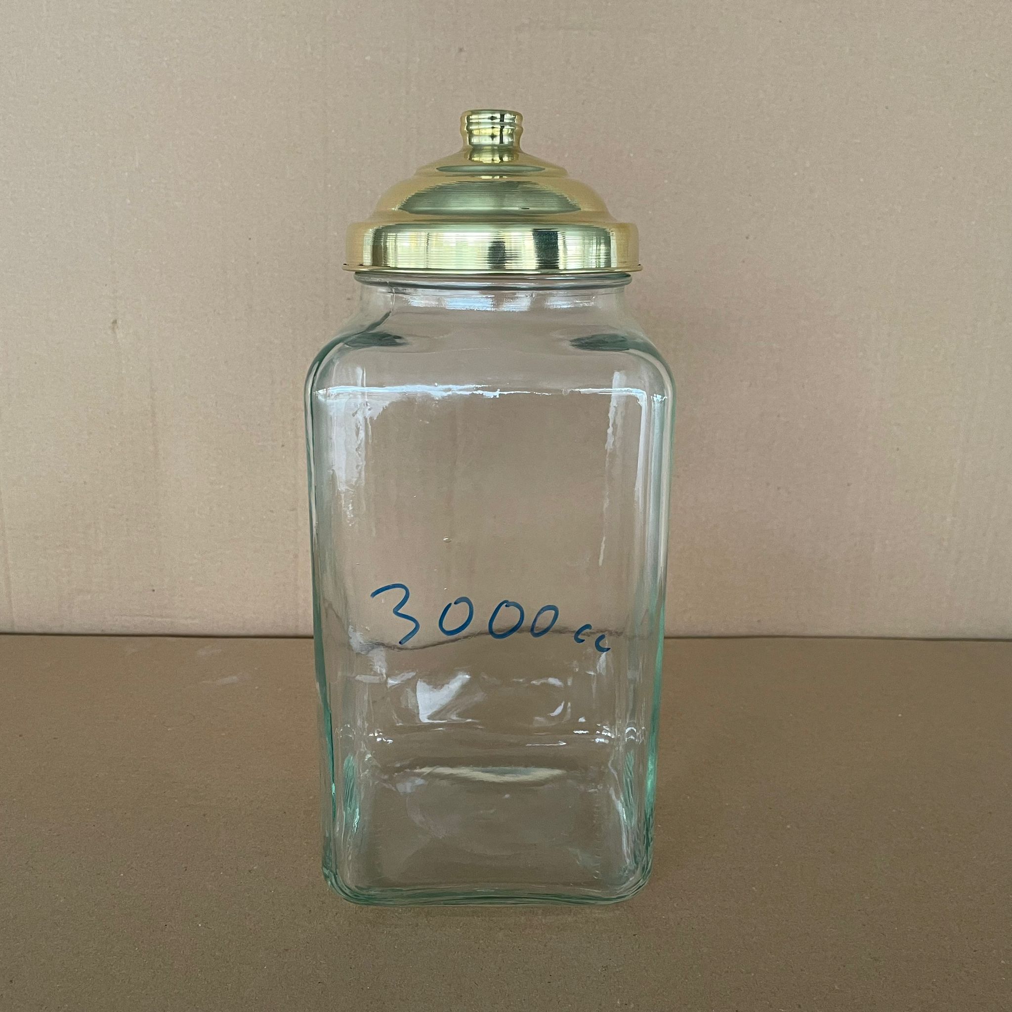 Aktar, Bakkaliye, Teşhir İçin Nostalji Pirinç Kapaklı Cam Kavanoz - 3000 Ml