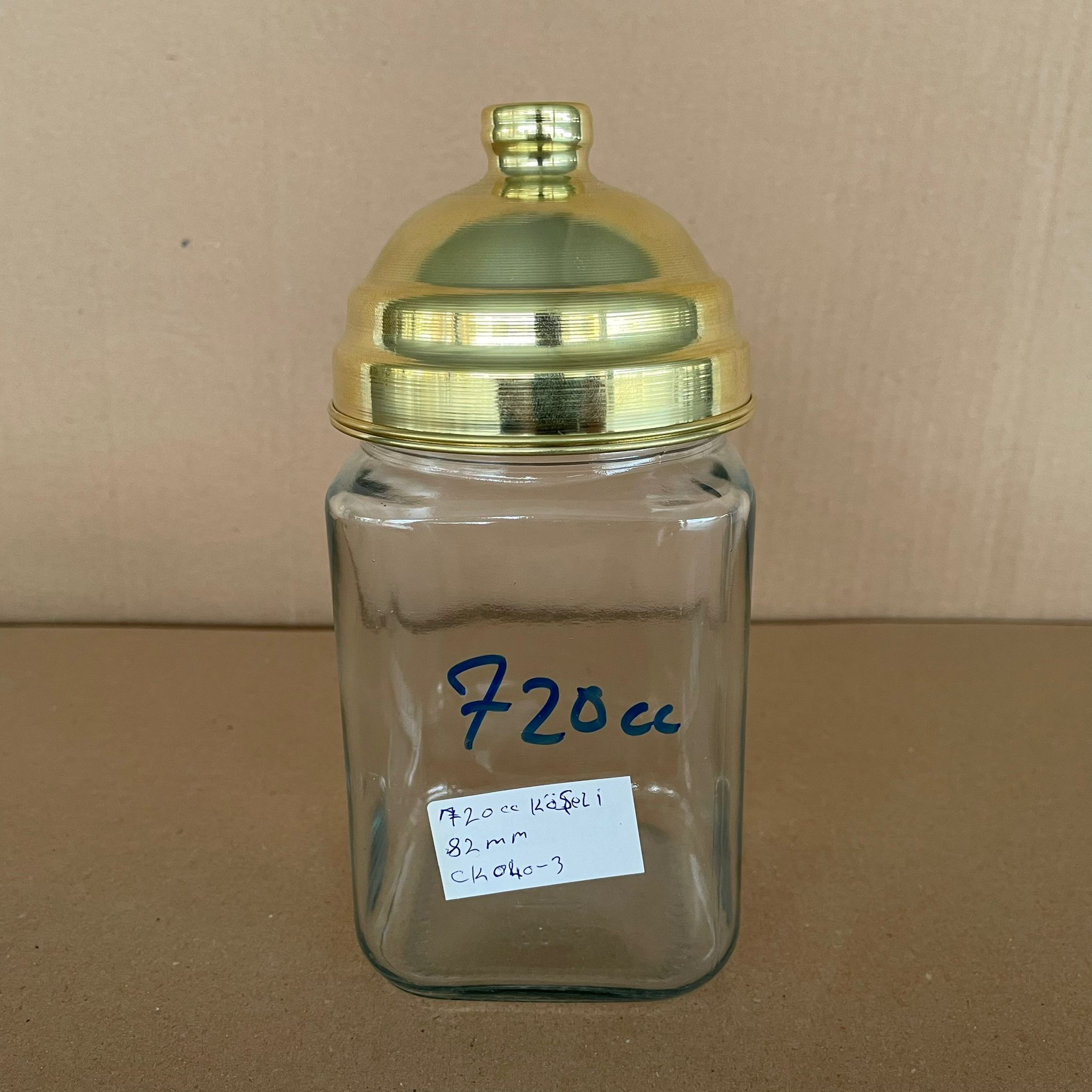 Aktar, Bakkaliye, Teşhir İçin Nostalji Pirinç Kapaklı Cam Kavanoz - 720 Ml