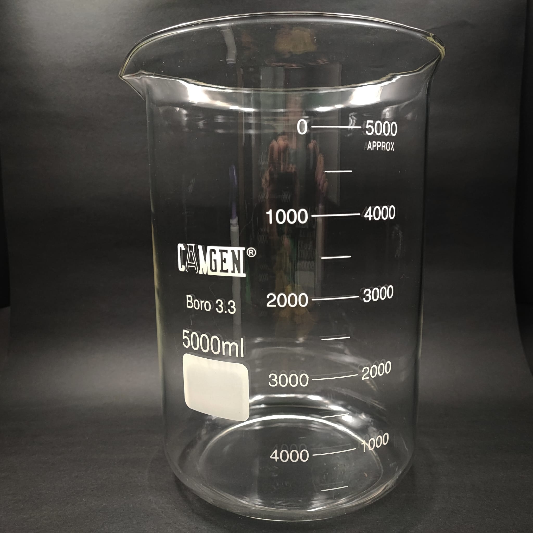 Cam Beher 5000 Ml - Isıya  Dayanıklı Cam Beher - 5 Litre Beher