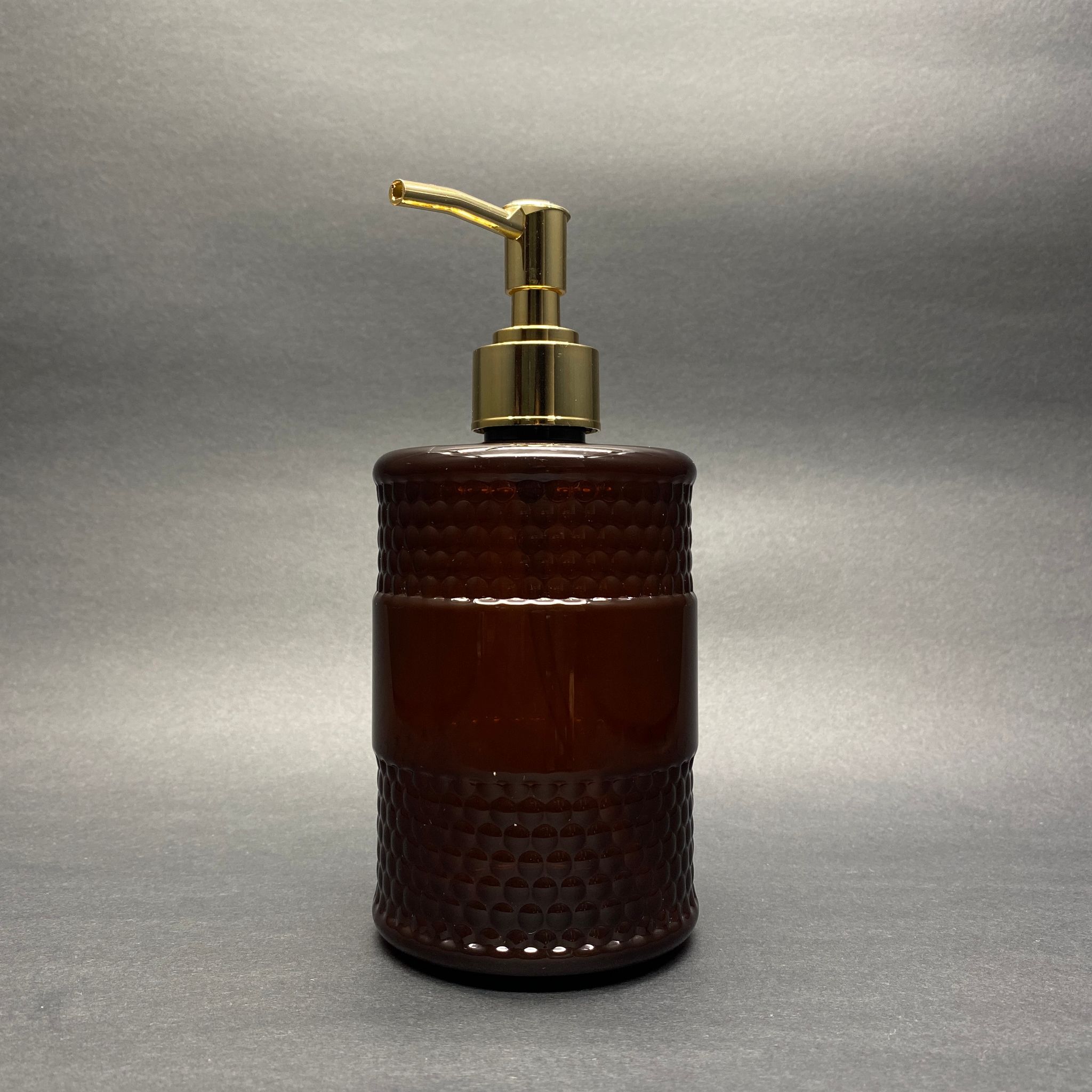 Gold Pompalı Sıvı Sabun Şişesi - 500 Ml Pompalı Amber Desenli Plastik Şişe