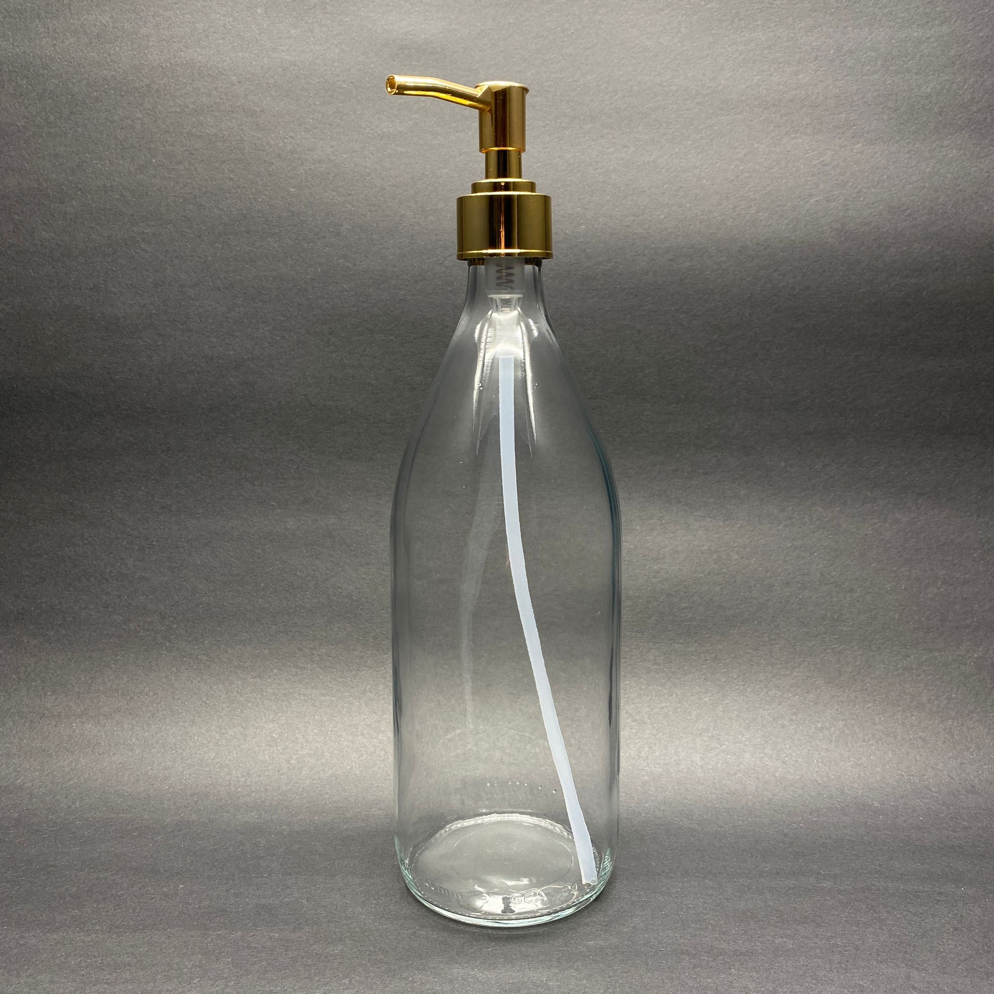 Gold Pompalı Sıvı Sabun Şişesi - 750 Ml Pompalı Cam Şişe
