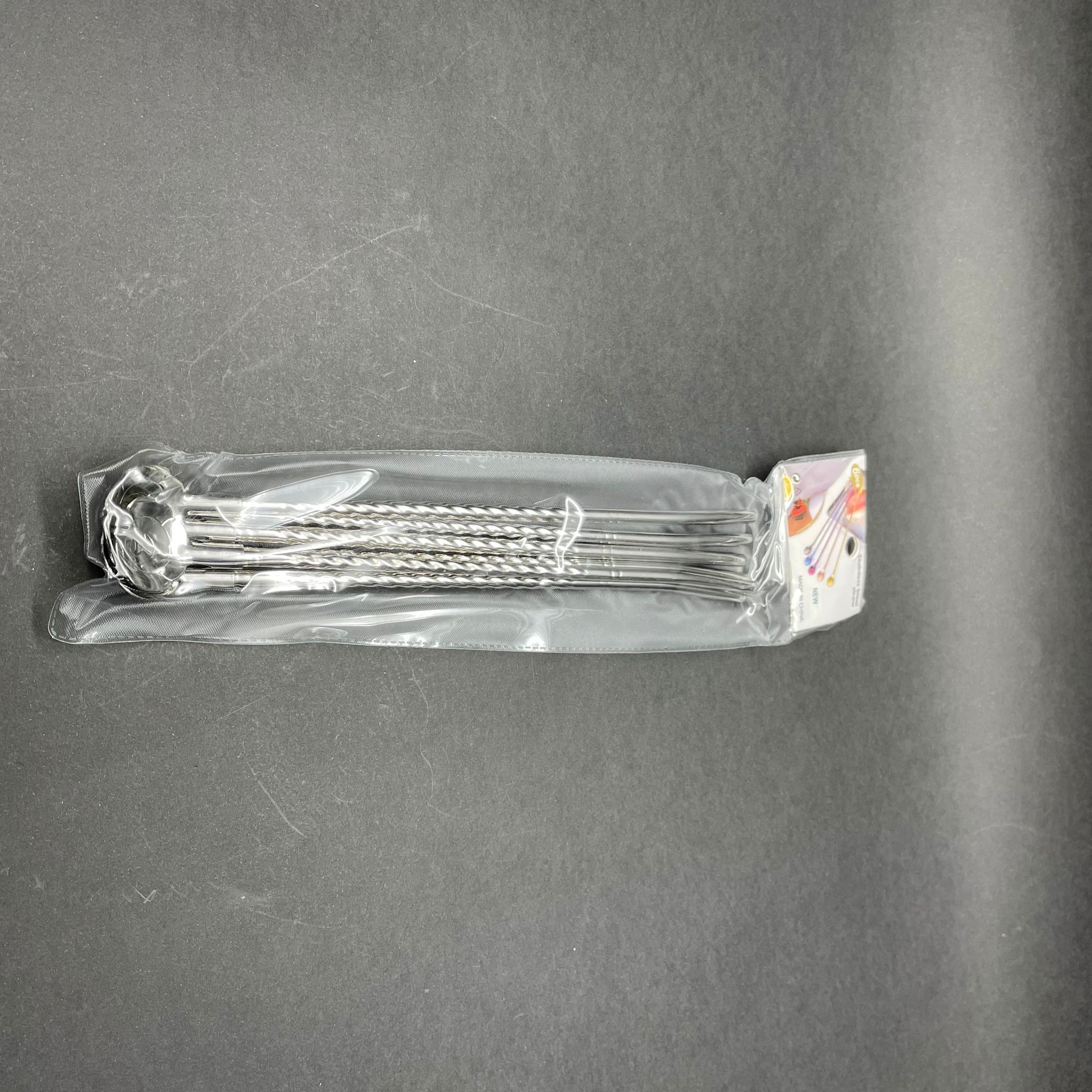 Kaşıklı Çelik Pipet 6Lı - Hem Karıştırma Kaşığı Hem De Çelik Pipet Beraber