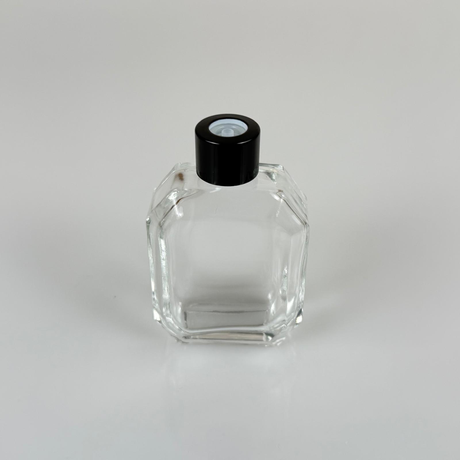 Kazablanka Model Cam Kolonya Şişesi + Metal Siyah Kapak + Tıpa - 50 Ml - Hediyelik Kolonya Şişeleri