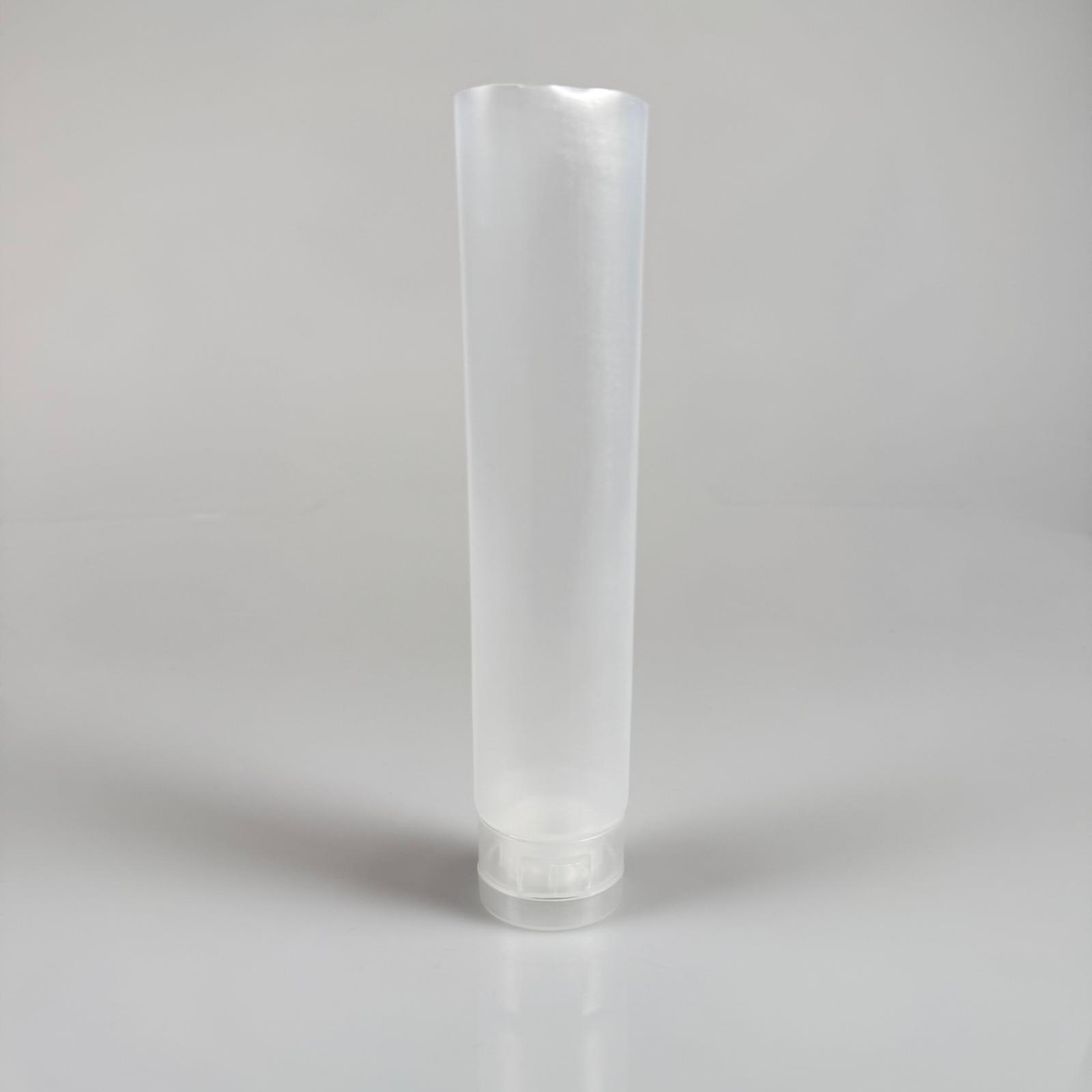 Kozmetik İçin Şeffaf Boş Krem Tüpü Kapaklı - 100 Ml - Merhem Tüpü - Lipgloss Tüp - Dudak Parlatıcısı Tüpü - Bal Dolumu İçin Plastik Tüp  - Açılır Kapanır Fliptop Kapaklı - Altı Açık Elle Kapanmaz Isıtıcı Gerekir