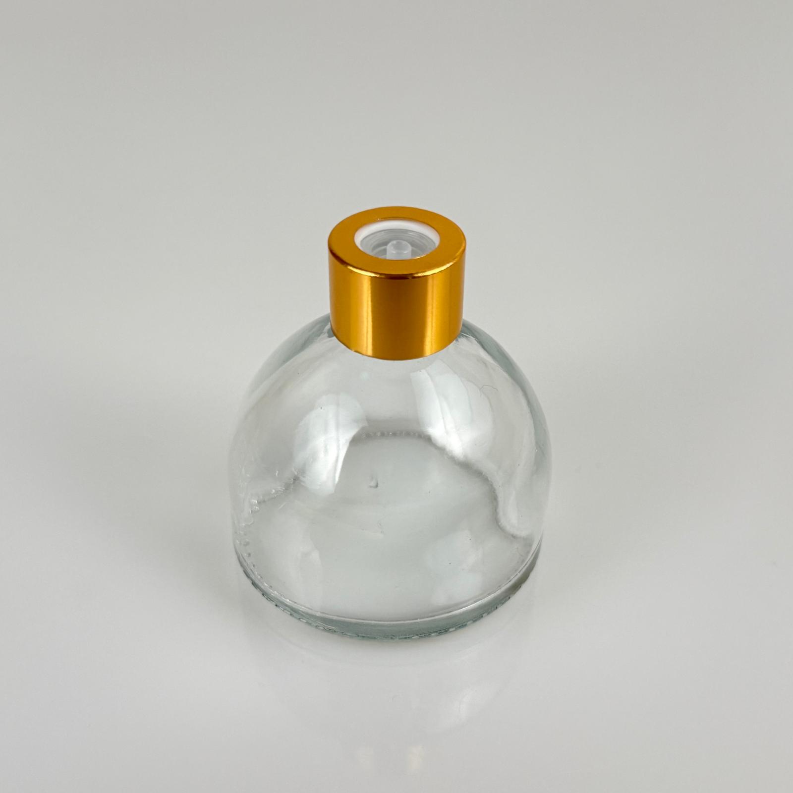 Kubbe Model Cam Kolonya Şişesi + Metal Gold Kapak + Tıpa - 50 Ml - Hediyelik Kolonya Şişeleri