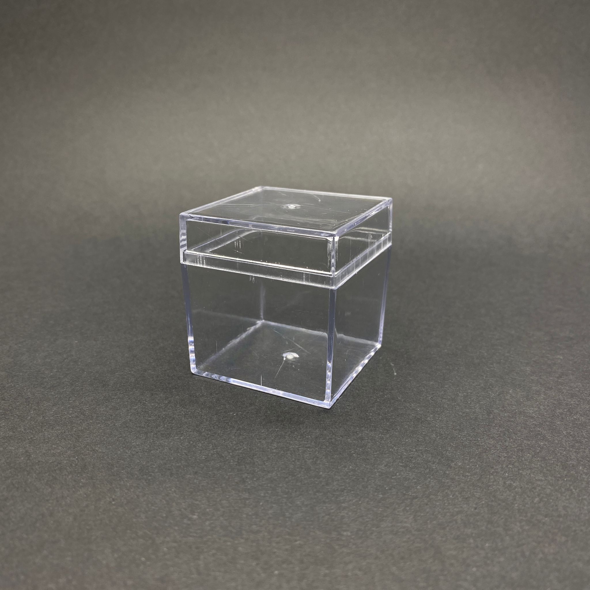 Mika Kutu 4,5X4,5 Cm (50 Cc) - Kare Kapaklı Pleksi Kutu - Kristal Kutu - 25Li Paket