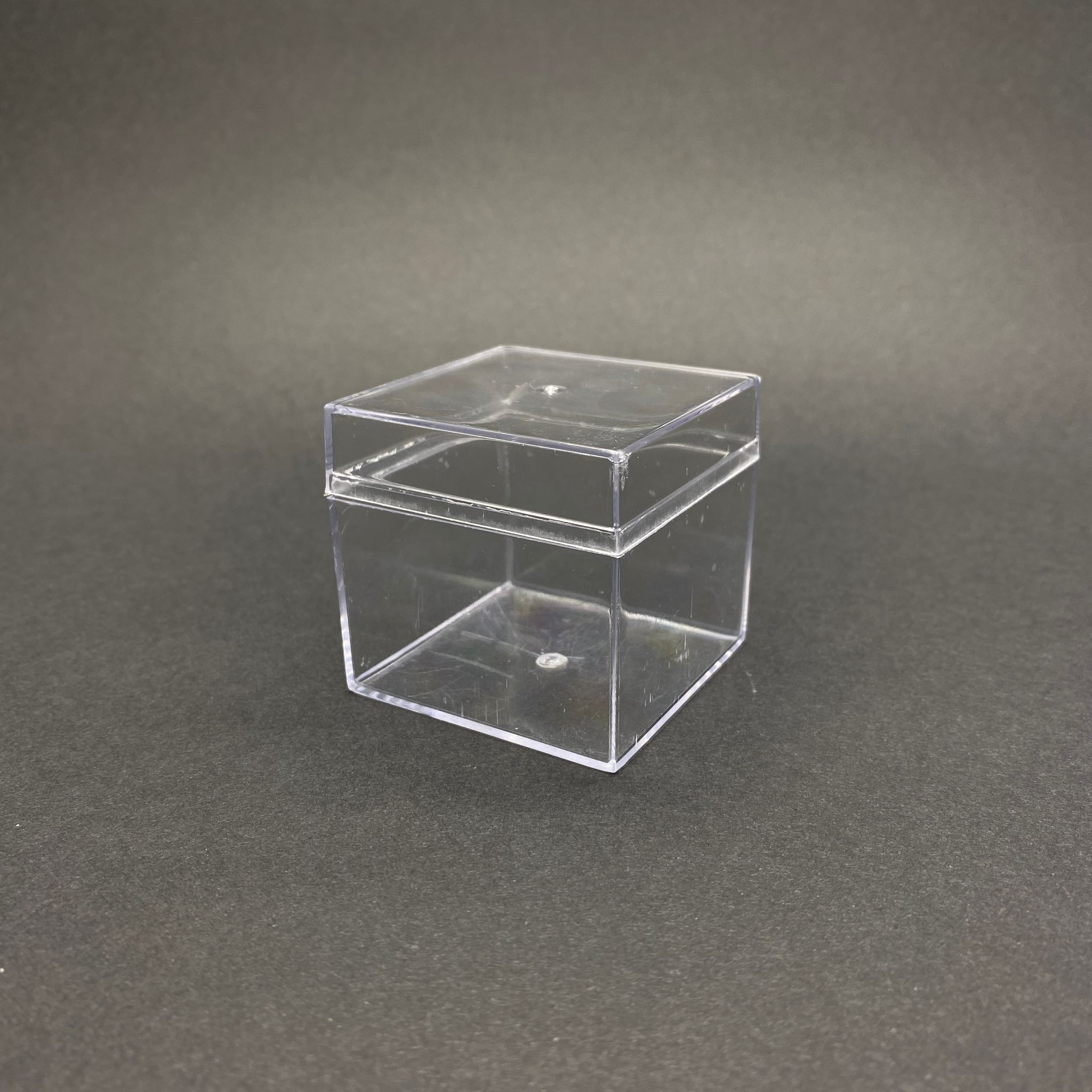 Mika Kutu 5,1X5,1 Cm  (70 Cc) - Kare Kapaklı Pleksi Kutu - Kristal Kutu - 12Li Paket