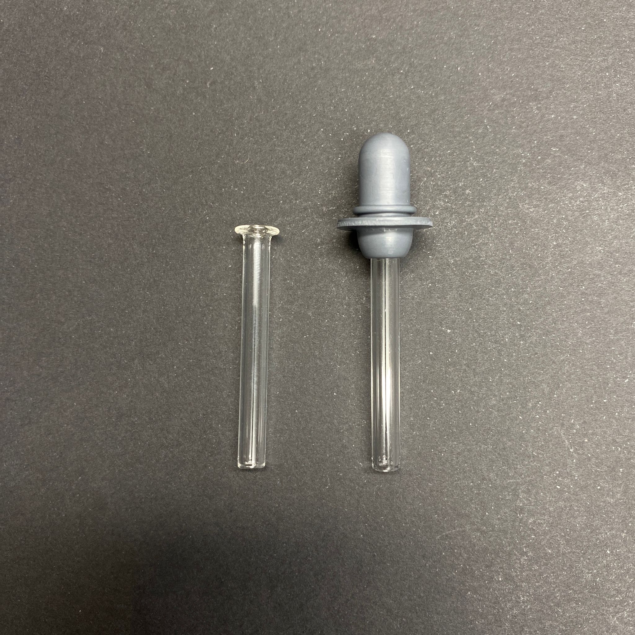 Mini Cam Damlalık Takım (Gri Kauçuk+Cam Çubuk)