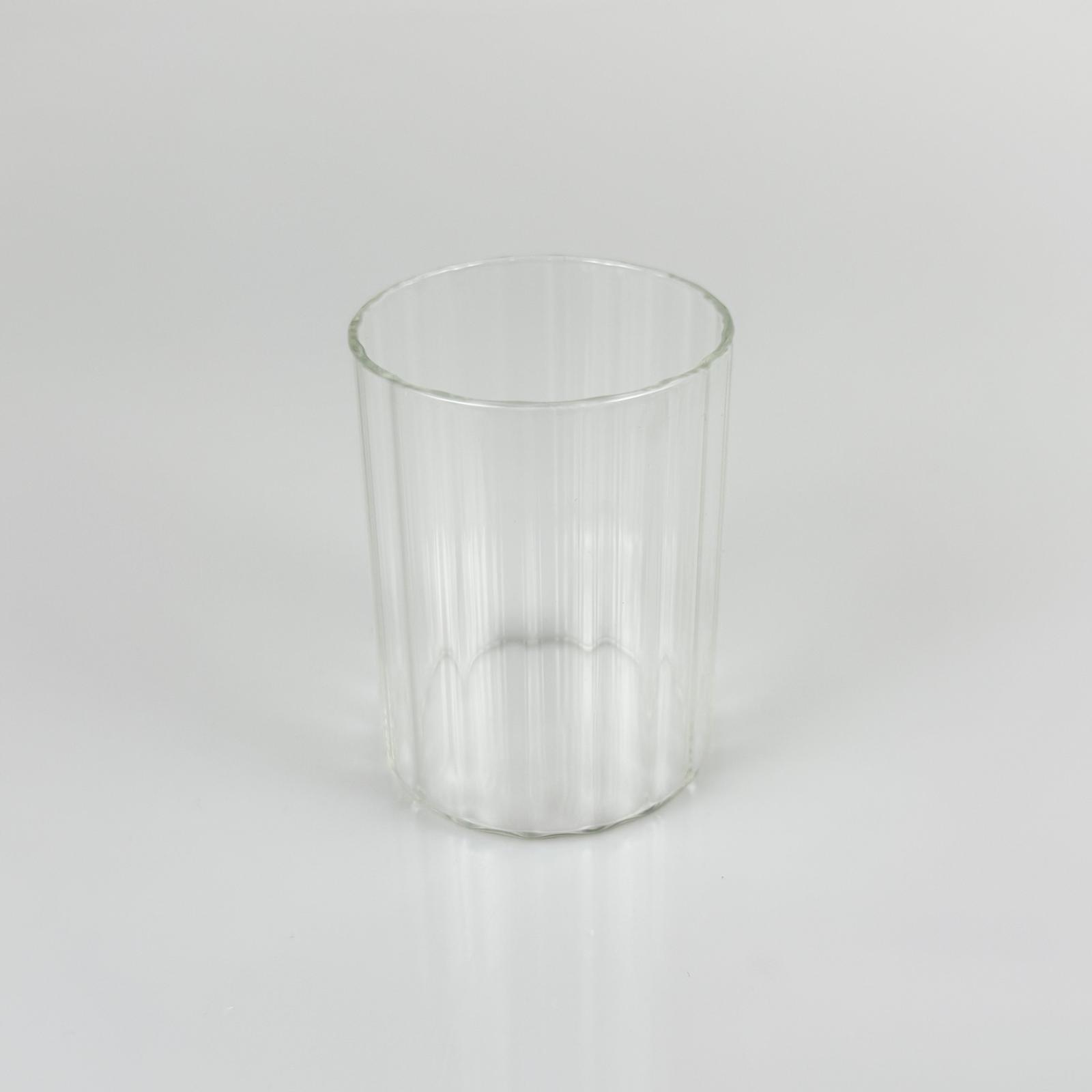 Mum Bardak Çizgili - Şeffaf - Mum İçin Cam Bardak - Toptan Mum Bardak - Boş Mum Bardağı - 200 Cc (60X80 Mm)