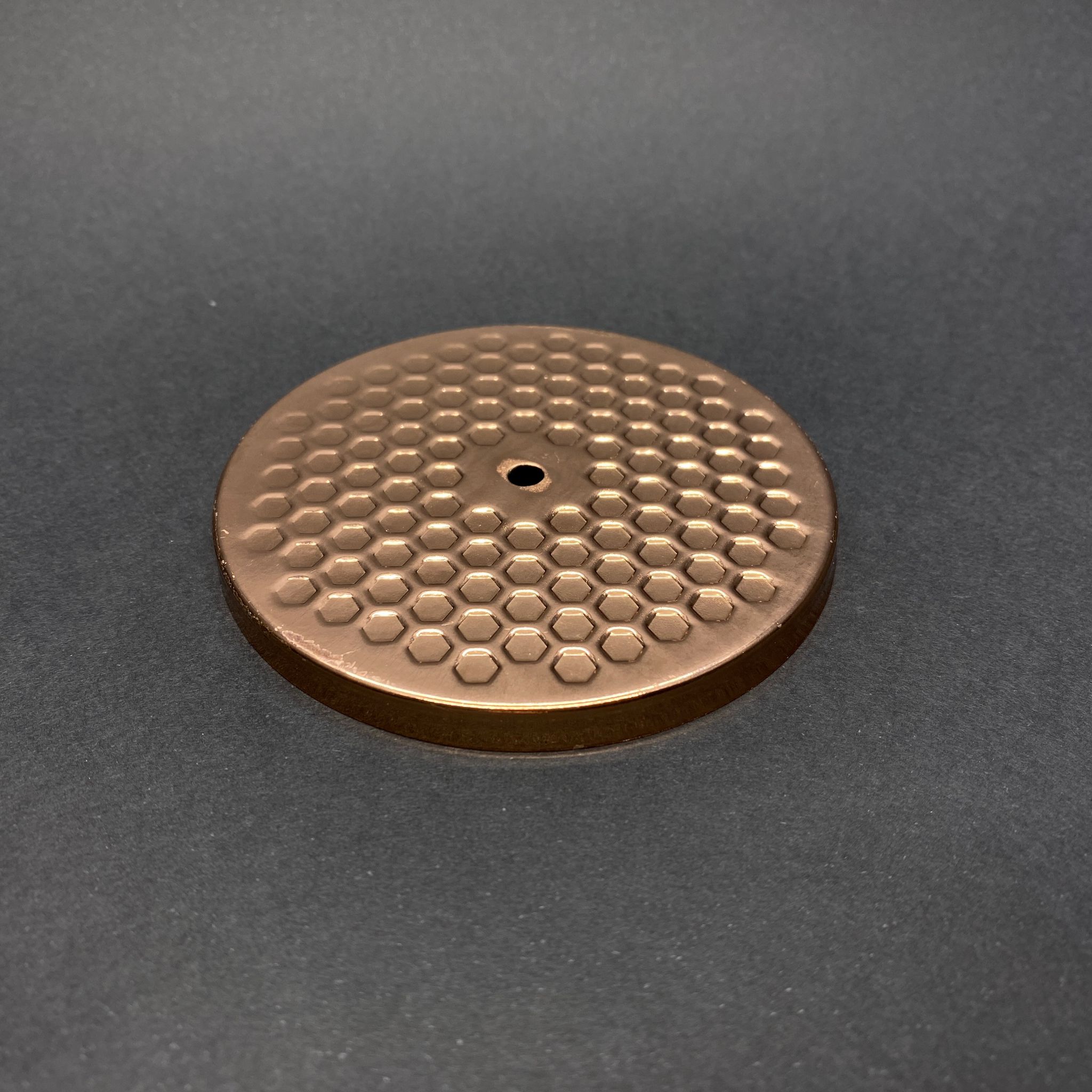 Mum Kapak Geniş - Bronz - Mum İçin Delikli Dövme Metal Kapak - 86 Mm (Mum Bardaklarının Kapağı)