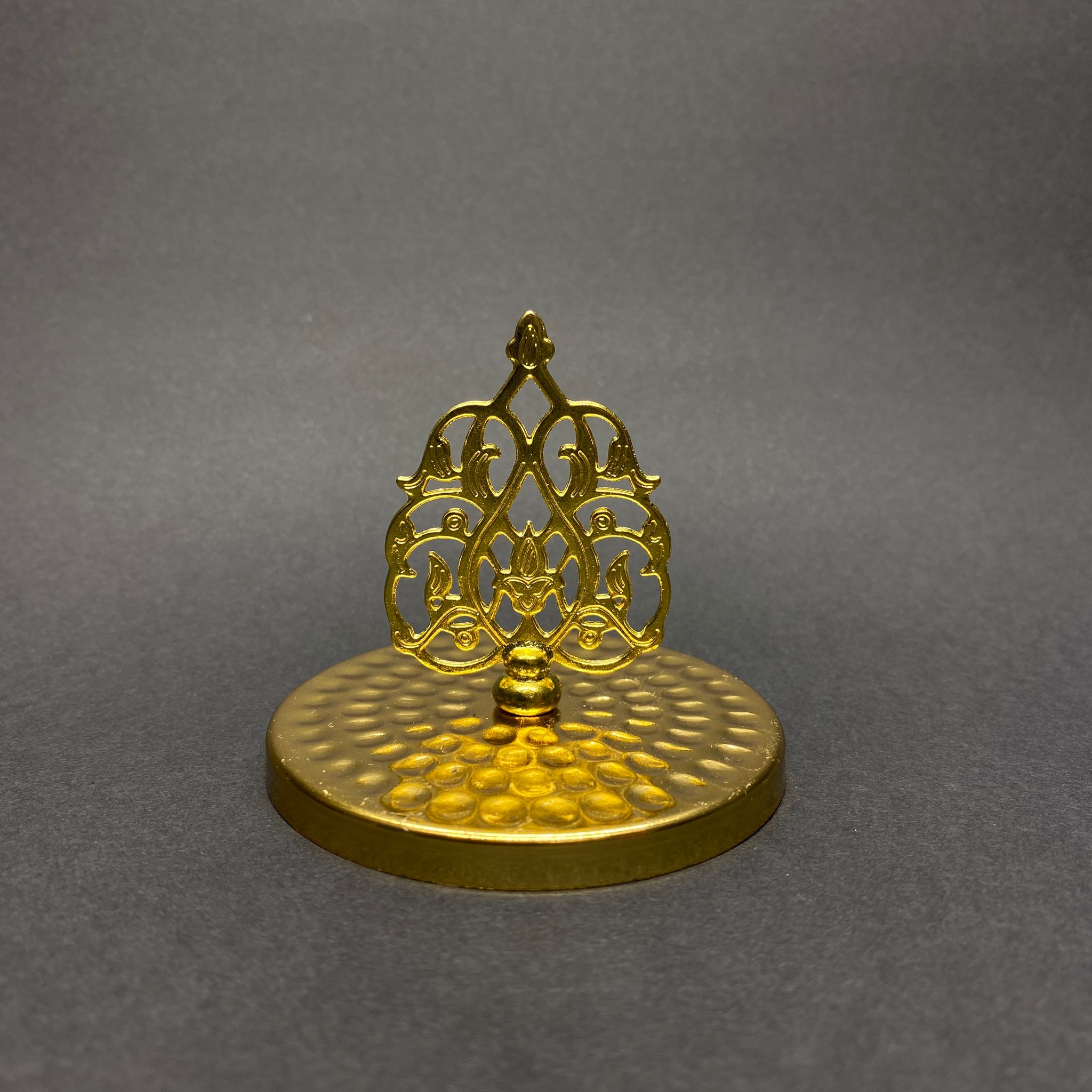 Mum Kapak Osmanlı Tepeli Takım - Dar - Gold - Mum İçin Delikli Dövme Metal Kapak - 73 Mm (Mum Bardaklarının Kapağı)