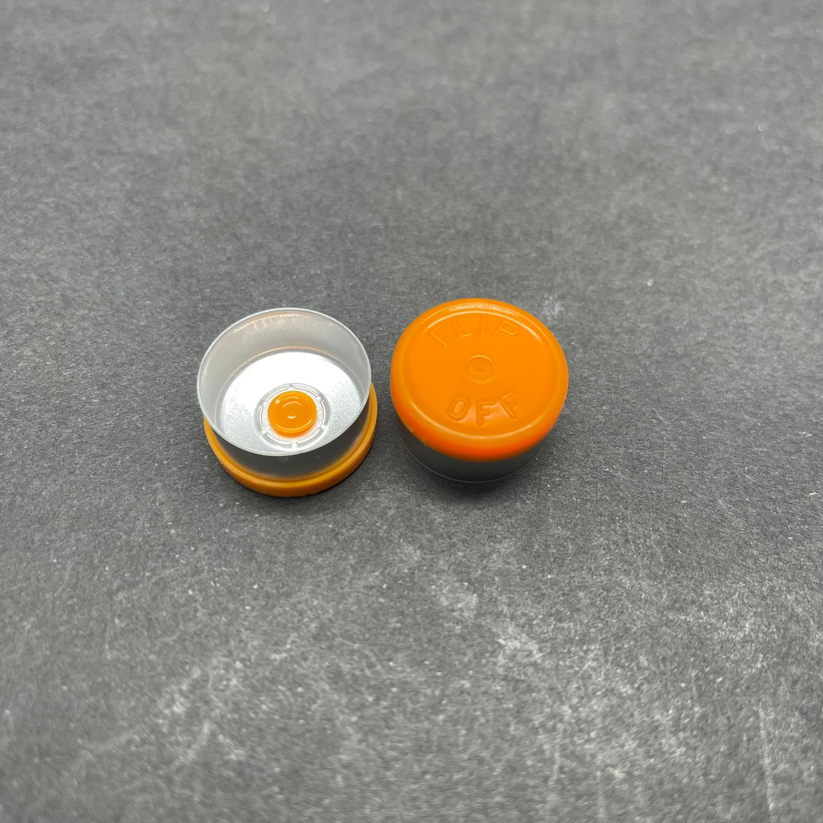 Penisilin Alüminyum Flakon Kapak Turuncu -  13 Mm Düz Renkli Flip-Off Kapak