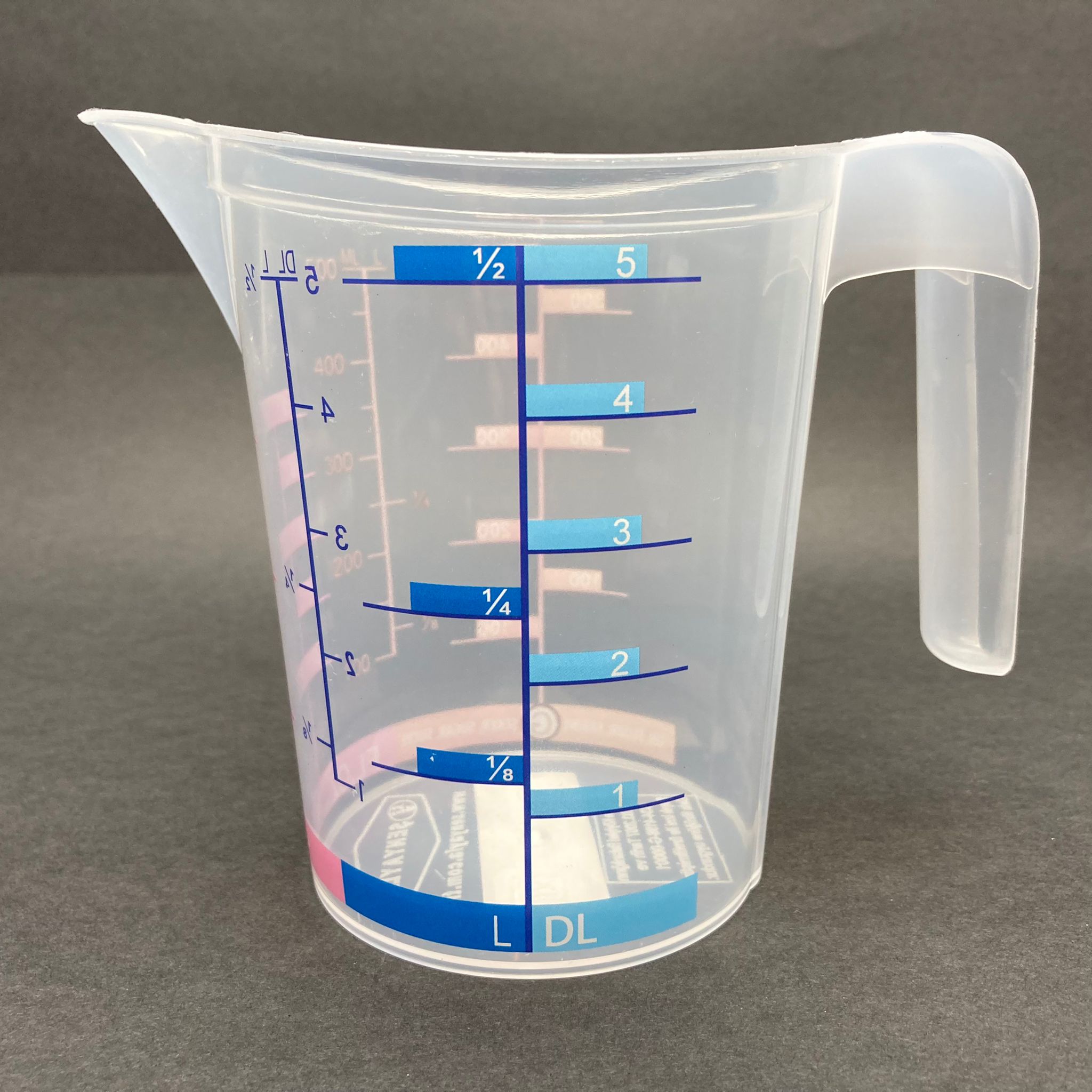 Plastik Ölçü Kabı - Özel Ölçekli Kap 0,5 Litre  - Dereceli Ölçek - Un Şeker Vs İçin Ayrı Ayrı Gösterir