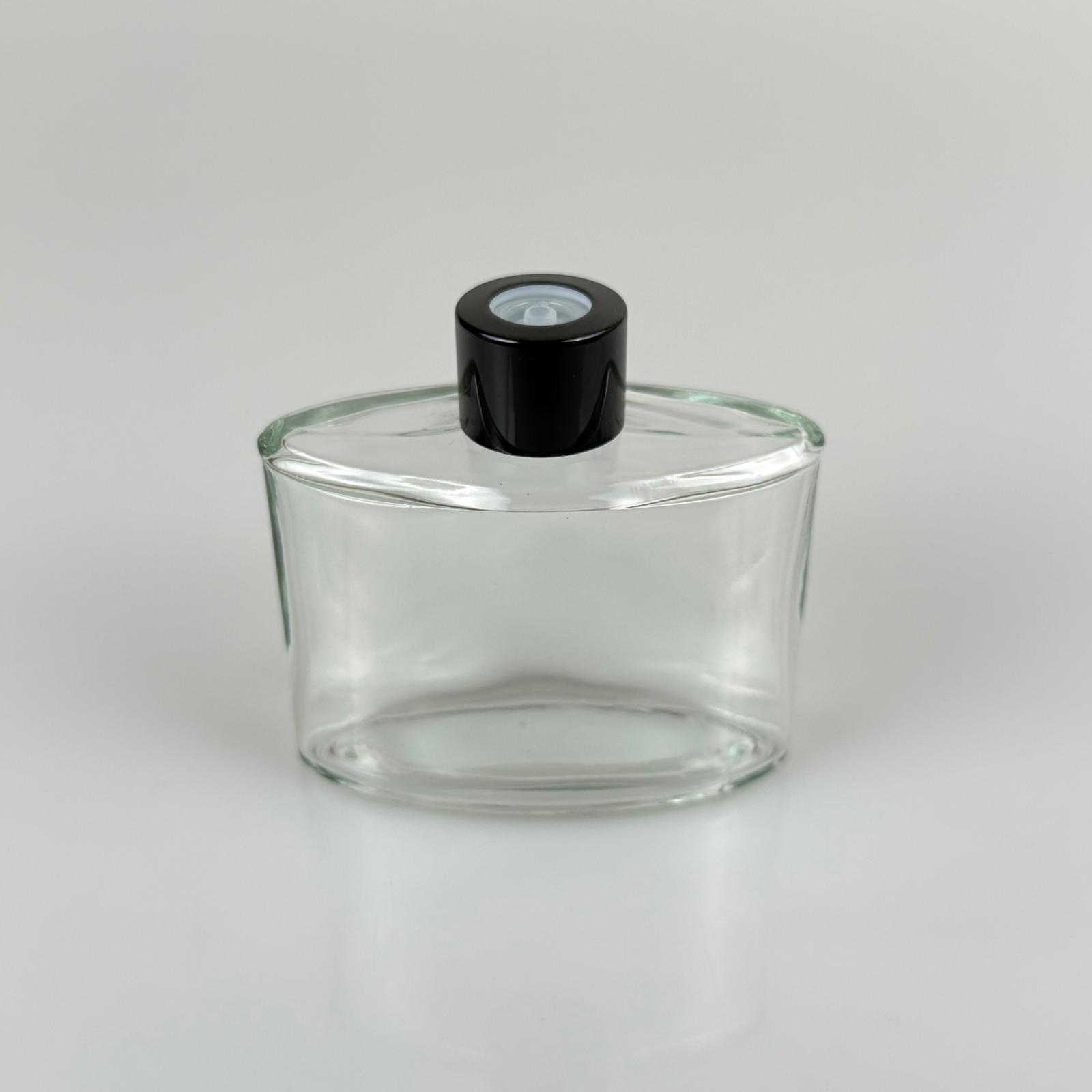 Yassı Model Cam Kolonya Şişesi + Metal Siyah Kapak + Tıpa - 50 Ml - Hediyelik Kolonya Şişeleri